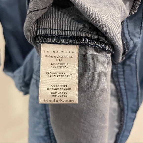 Trina Turk Lyocell Cotton Denim Button Up Dress - Picture 8 of 8